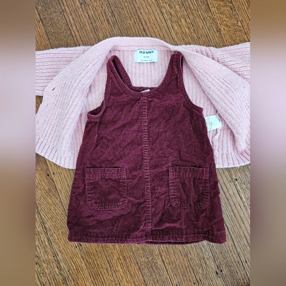 Old Navy Cardigan & Corduroy Jumper Set | 18–24 Months